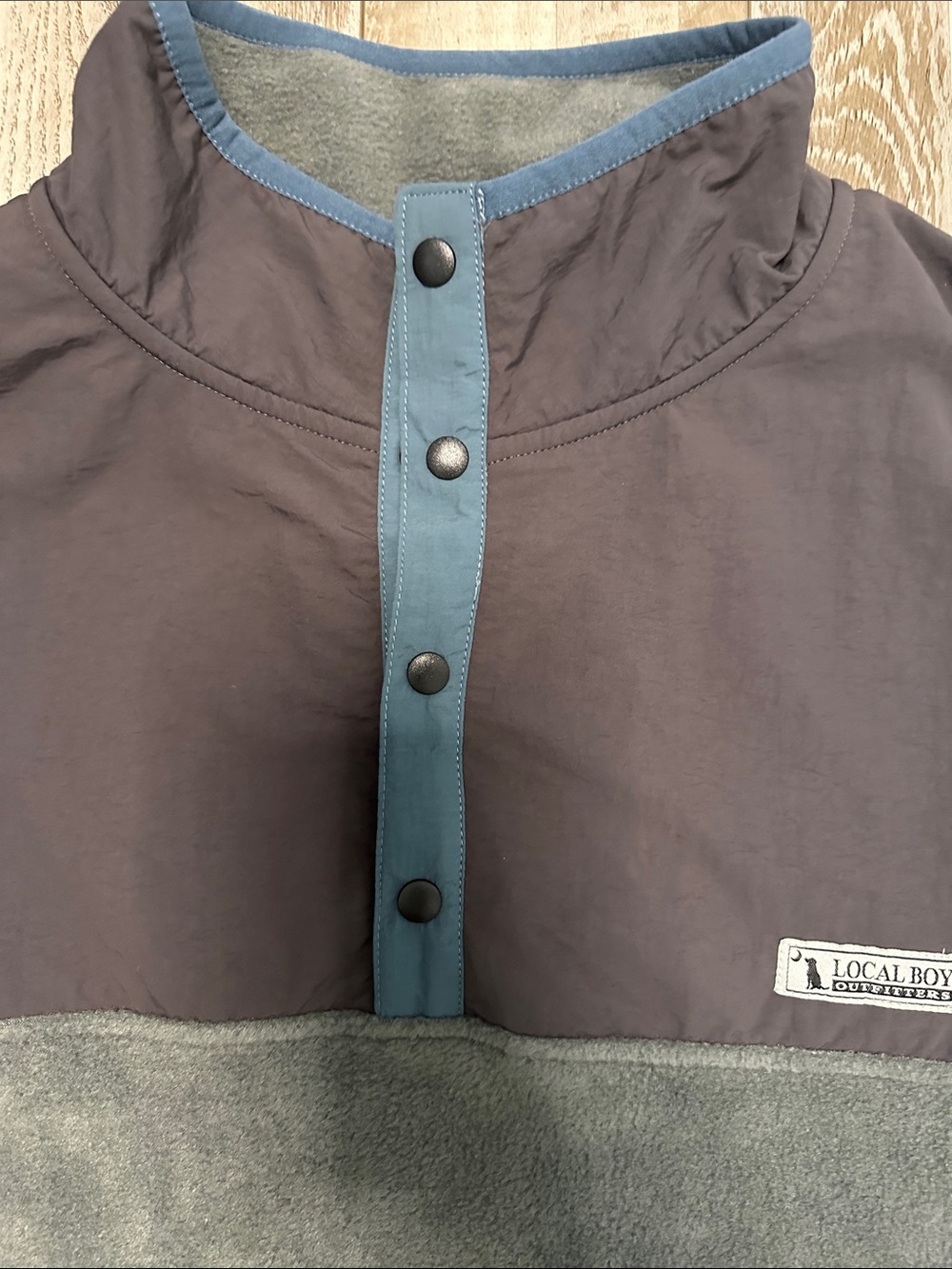 Men's Local Boy Quarter Snap Fleece Pullover - Gray and Blue NWT! - Picture 4 of 8